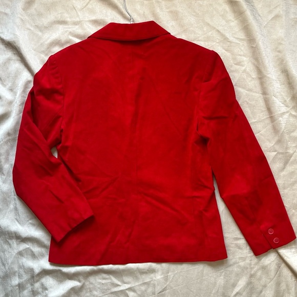 Ultra Suede Vintage Vibrant Red Blazer - Picture 3 of 6